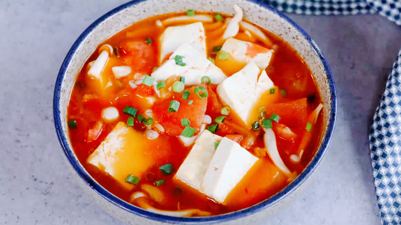 番茄白玉菇炖豆腐做法步骤：9
